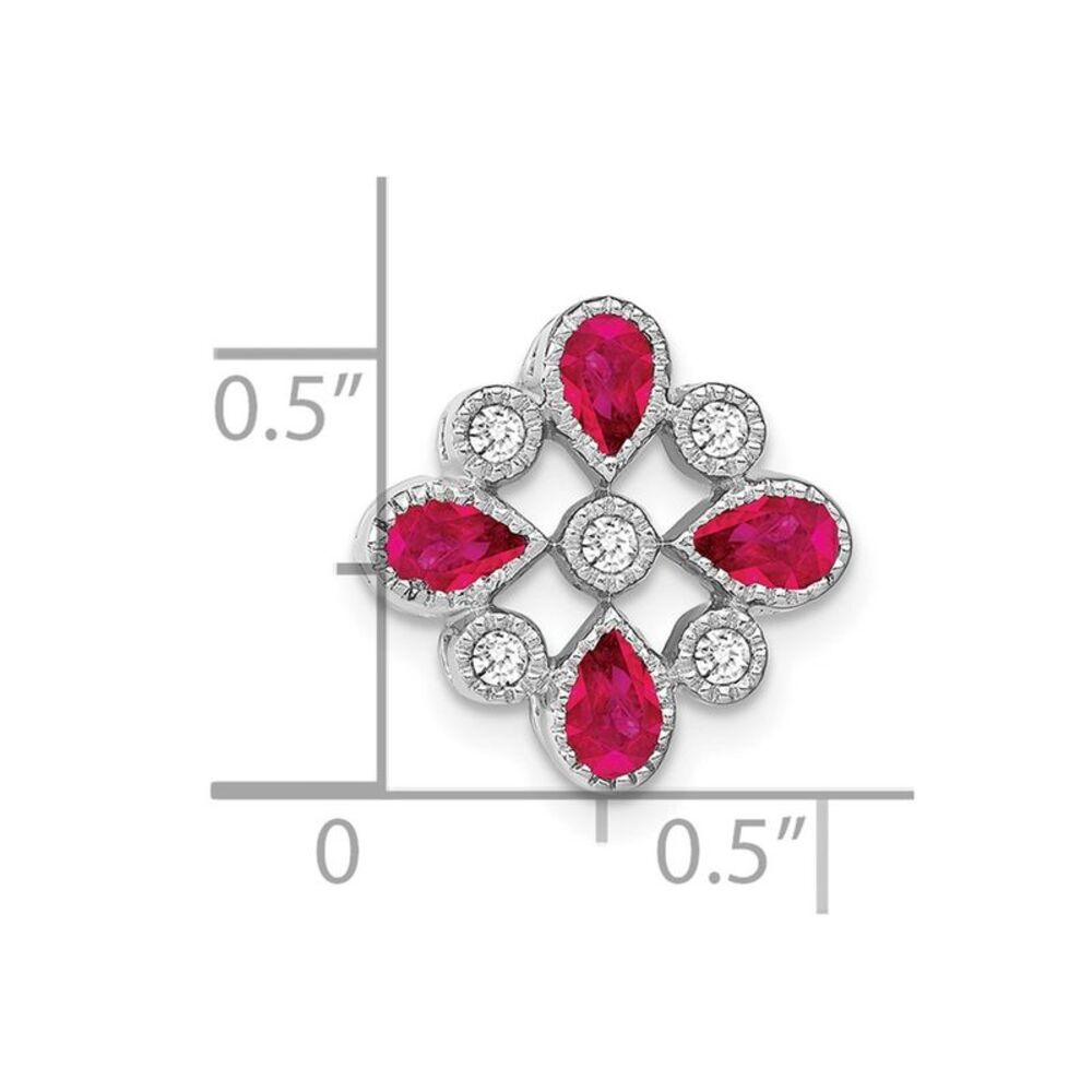 Kazi Luxury 14k White Gold Ruby And Diamond Chain… - image 3